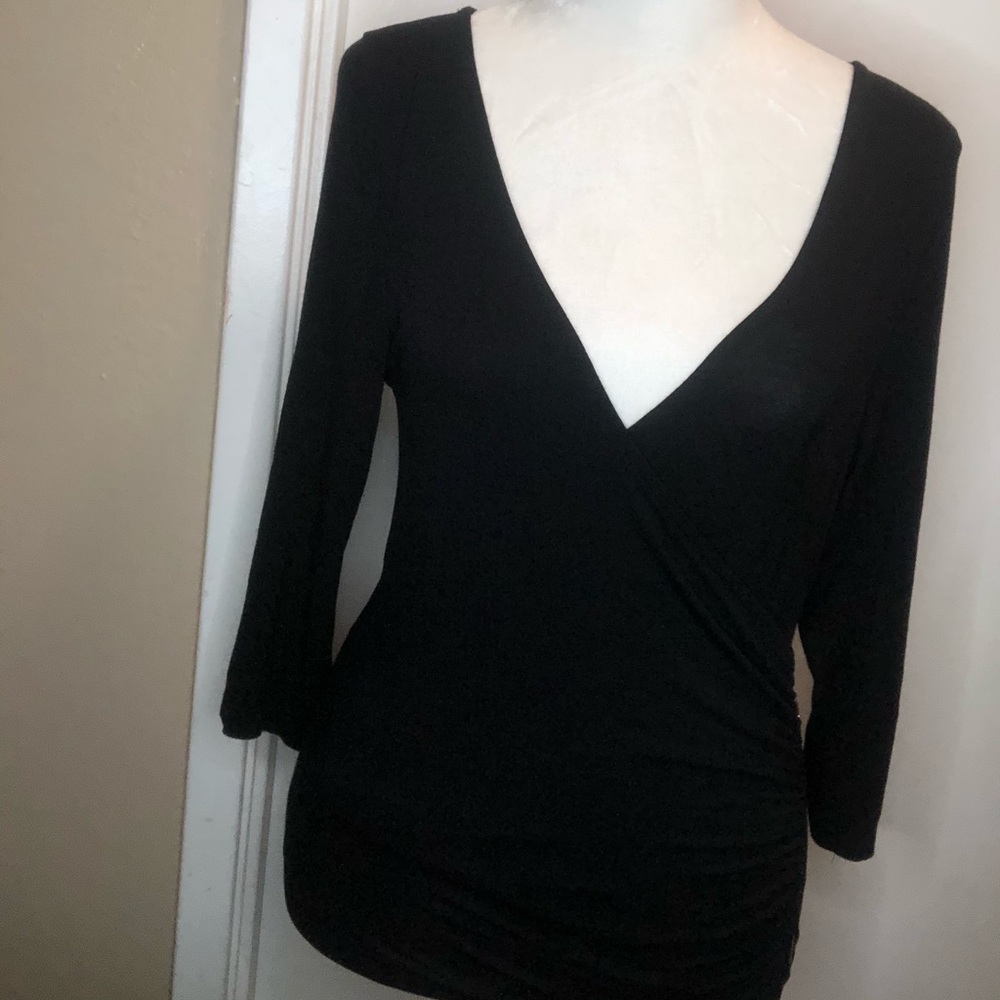 Sz L Black side zip fitted top